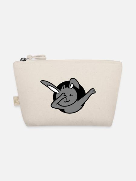 Bunny Dabbing Dab Dance Pose Dancing Hole Party Fun - Organic Pouch - nature - Front