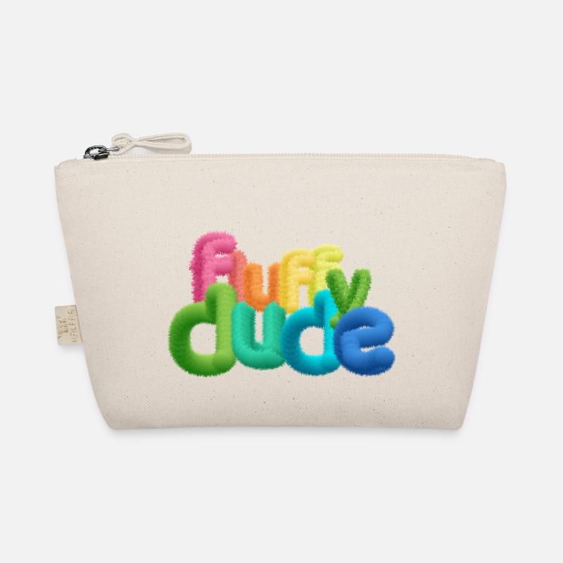 Fluffy Dude – Bunte 3D-Typografie mit plüschigem C - Bio-Täschchen - Natur