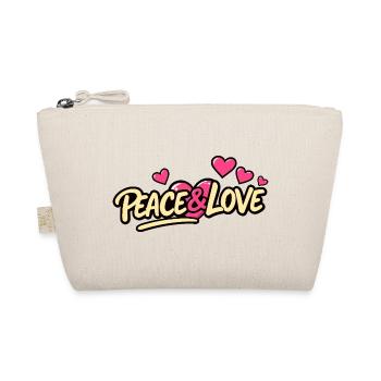 Peace & Love Hearts Logo - Trousse biologique - nature - Devant