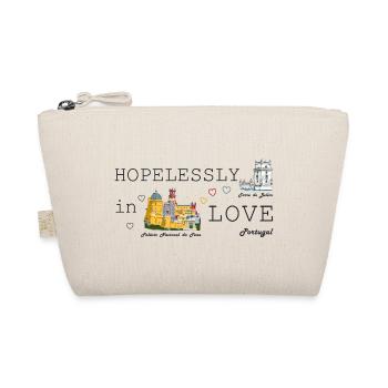 Portugal Love, Drawing Palacio Pena, Belem Tower - Organic Pouch - nature - Front