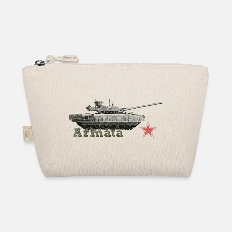 Tank silhouette with red star Organic Pouch