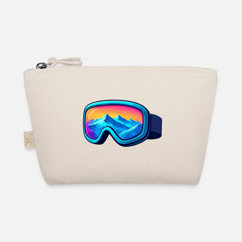 Bunte Skibrille Stylisches Wintersport Desig - Bio-Täschchen - Natur