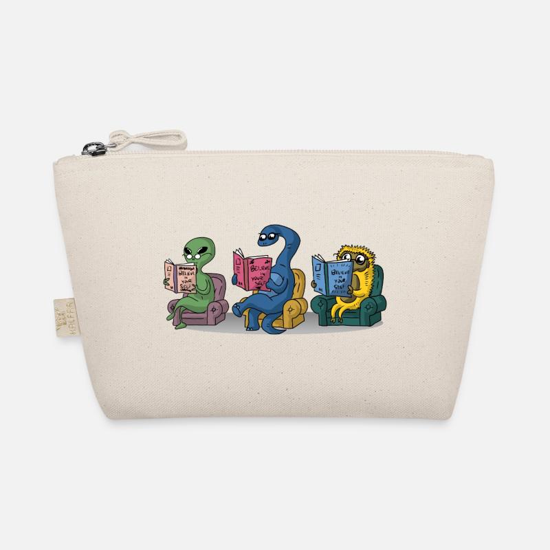 Funny Monsters Reading Self Help Books Bookworm Organic Pouch