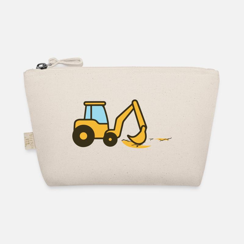Cartoon-Bagger im Sand - Bio-Täschchen - Natur