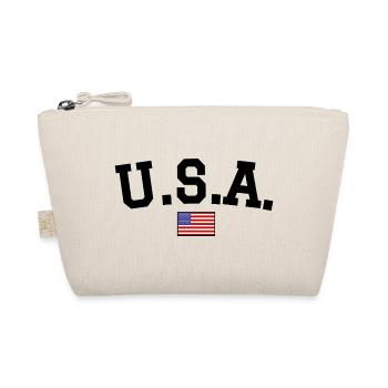 USA Flag Design Black - Organic Pouch - nature - Front