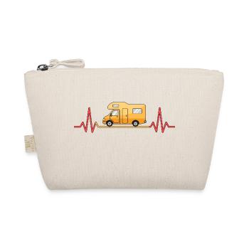 Camping love with the heartbeat and motorhome - Organic Pouch - nature - Front
