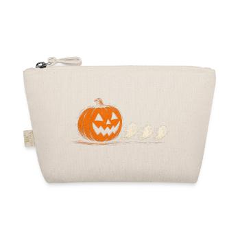 Halloween-Kürbis- und Geister-Sketch - Bio-Täschchen - Natur - Vorne