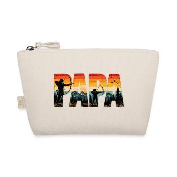Papa Bogenschießen Retro Vater & Kind - Bio-Täschchen - Natur - Vorne