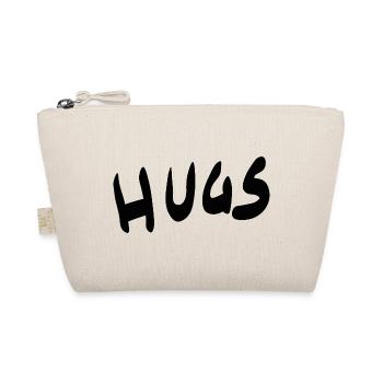 HUGS Brush Schrift – Herzliche Grüße - Bio-Täschchen - Natur - Vorne