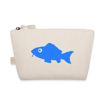 Blauer Fisch Silhouette - Bio-Täschchen - Natur - Vorne