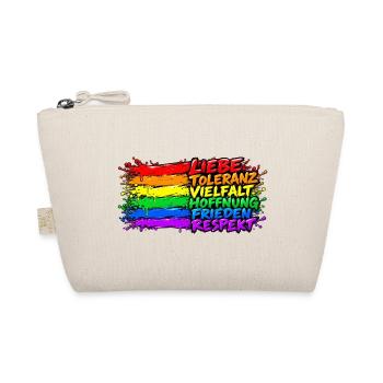 Regenbogenfrieden Liebe Vielfalt - Bio-Täschchen - Natur - Vorne