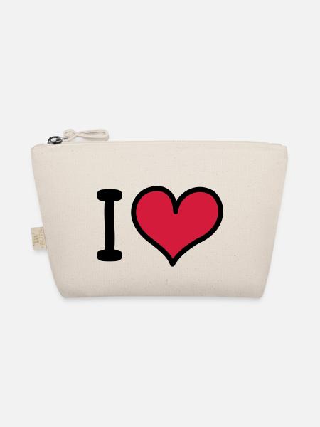 I Heart 3-colors - Bio-Täschchen - Natur - Vorne