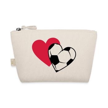 Fußball Herzen - Bio-Täschchen - Natur - Vorne