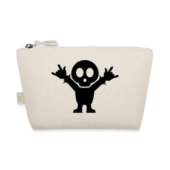 Heavy Metal Fan with rocking Fingers Fork - Bio-Täschchen - Natur - Vorne