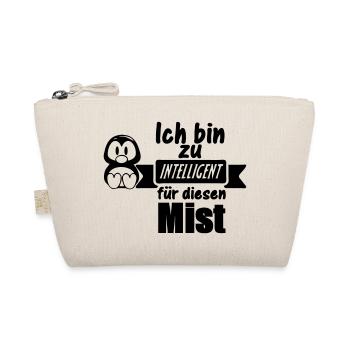 Pinguin Spruch - Zu intelligent Geschenk - Bio-Täschchen - Natur - Vorne