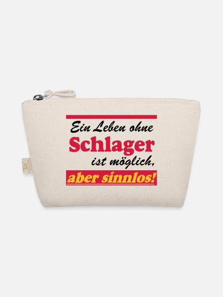 Schlager Party , Schlager Musik , aber sinnlos - Bio-Täschchen - Natur - Vorne