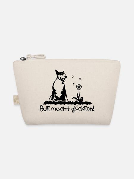 367b Bullterrier machen glücklich - Bio-Täschchen - Natur