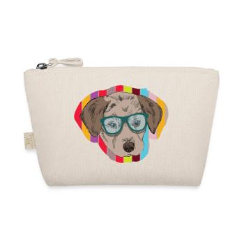 Nerd Hund als Hipster mit Brille - Bio-Täschchen - Natur - Vorne