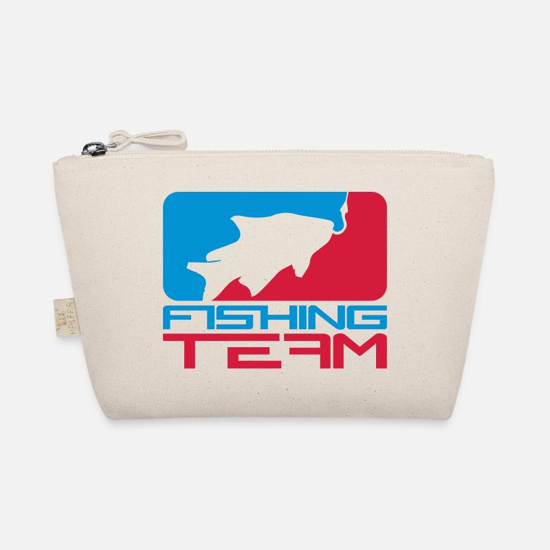 fishing team sport logo red blue caught fish Organic Pouch