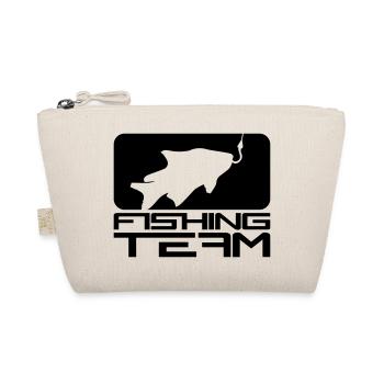 black fishing team sport logo caught fish ang - Organic Pouch - nature - Front