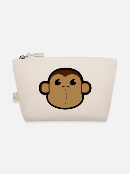 Face, Shimpanse, monkey, monkey head 3 c - Organic Pouch - nature - Front