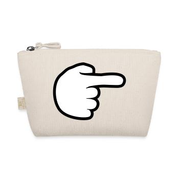 hand comic cartoon zeigen zeigefinger weg rechts l - Bio-Täschchen - Natur - Vorne