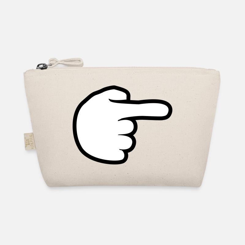 hand comic cartoon zeigen zeigefinger weg rechts l - Bio-Täschchen - Natur
