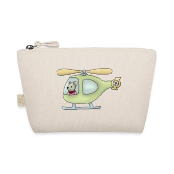 Maus im Hubschrauber - Bio-Täschchen - Natur - Vorne