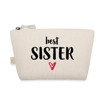 best sister I heart gift sister siblings - Organic Pouch - nature - Front