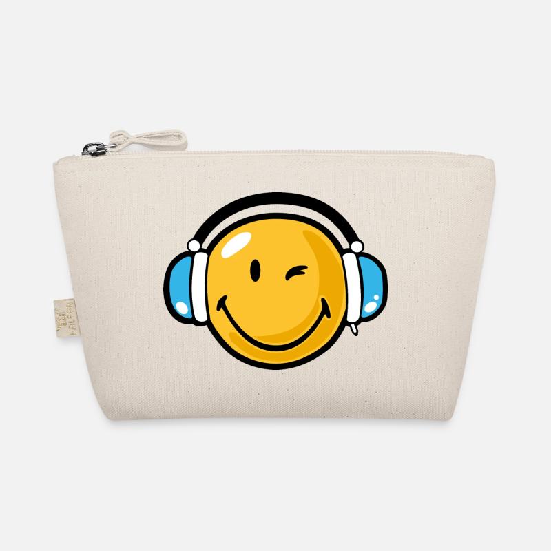 Smiley headphones - Bio-Täschchen - Natur