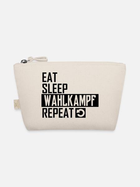 eat sleep wahlkampf repeat - Bio-Täschchen - Natur - Vorne
