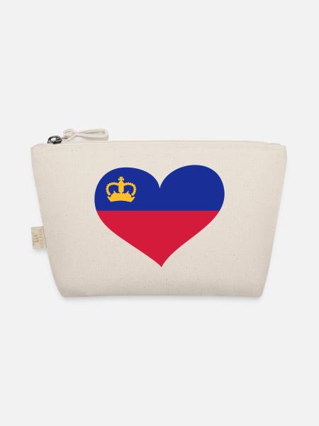 Liechtenstein Herz; Heart Liechtenstein - Bio-Täschchen - Natur - Vorne