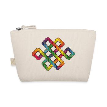 Buddhist endless knot rainbow - Organic Pouch - nature - Front