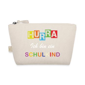 Hurra ich bin ein Schulkind Einschulung Schule - Bio-Täschchen - Natur - Vorne