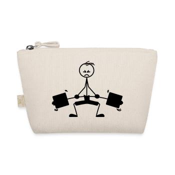 Weight training weight lifts logo, emblem - Organic Pouch - nature - Front