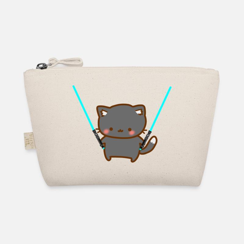 Süße Katze mit blauen Lichtschwertern Bio-Täschchen