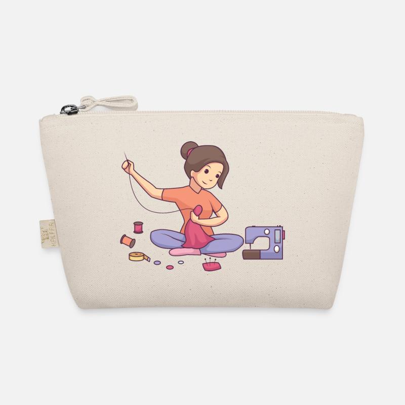 Vintage sewing machine steppe design Organic Pouch