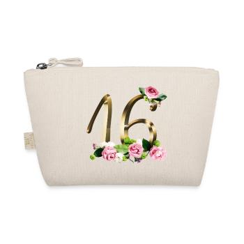 16 Jahre Gold Rosen 16. Geburtstag Geschenk - Bio-Täschchen - Natur - Vorne