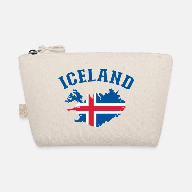 Iceland Flag Map Organic Pouch