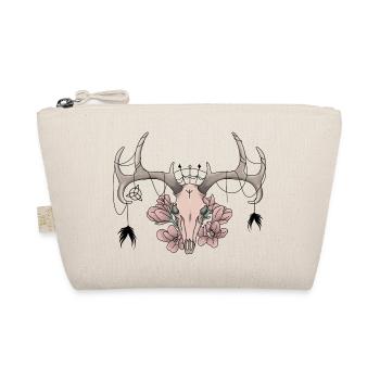 Skull | Flowers | Runes | viking - Organic Pouch - nature - Front