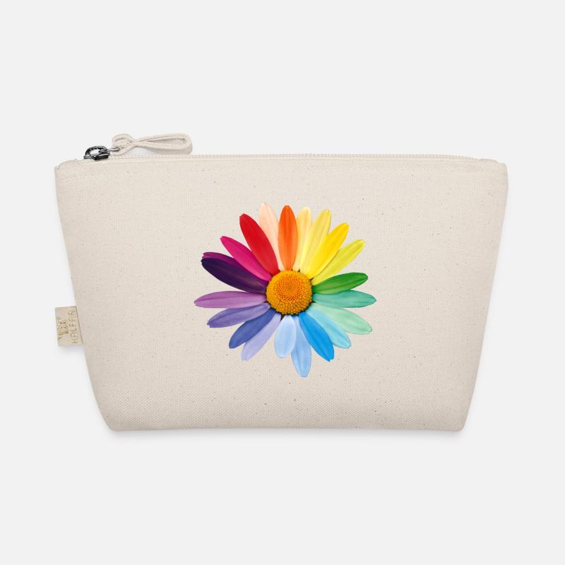 Margerite Gänseblümchen Regenbogenfarben Pride Gay - Bio-Täschchen - Natur