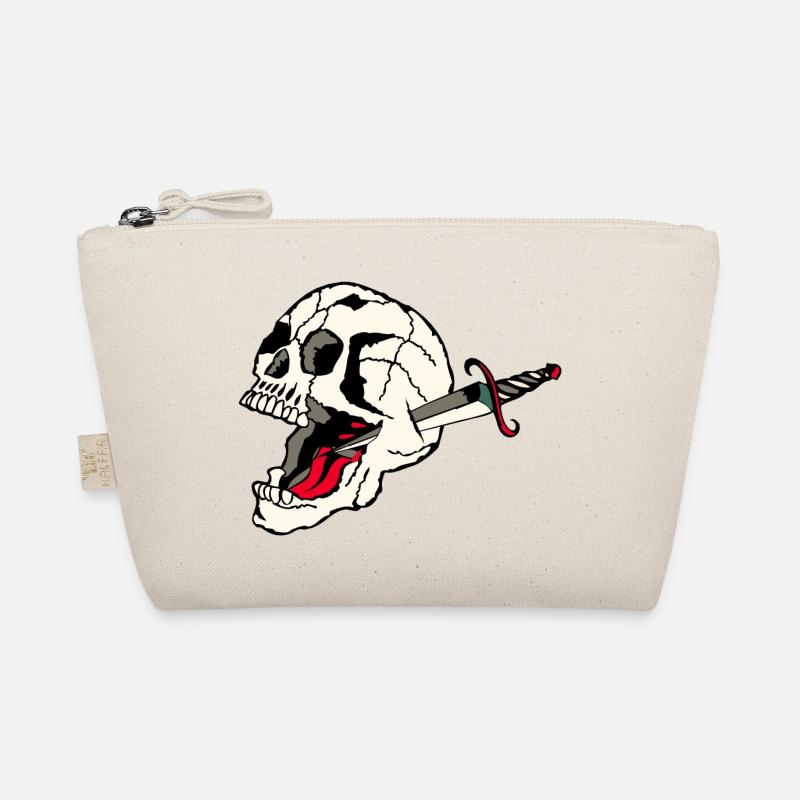 Schädel durchbohrt Todesknospendolch der alten Schule Bio-Täschchen