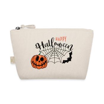 Halloween Kürbis mit Spinnennetz - Bio-Täschchen - Natur - Vorne
