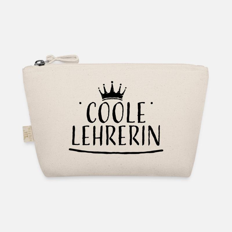 Krone schwarz coole lehrerin - Bio-Täschchen - Natur