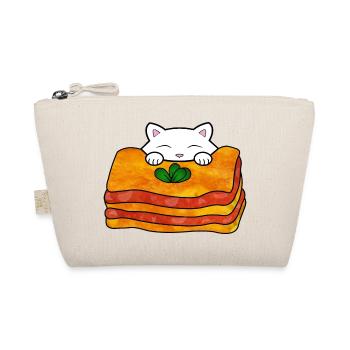Cute white cat eating a delicious italian food - Organic Pouch - nature - Front