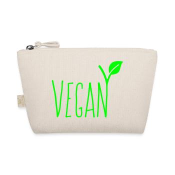 Vegan Font Text Green Lettering - Organic Pouch - nature - Front