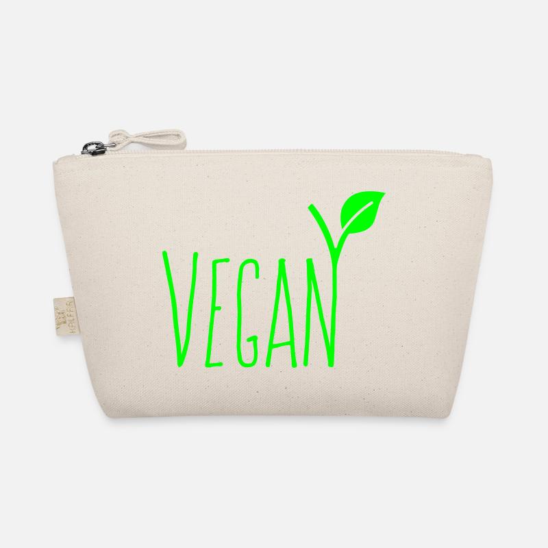 Vegan Font Text Green Lettering Organic Pouch