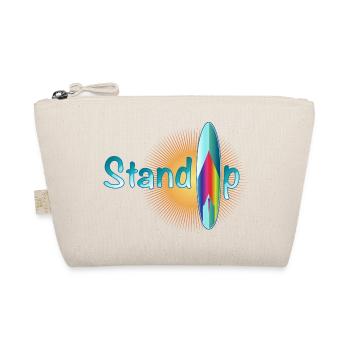 sunny stand up paddling lettering with board - Organic Pouch - nature - Front