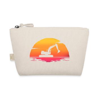 sunset excavator t-shirt construction site - Organic Pouch - nature - Front