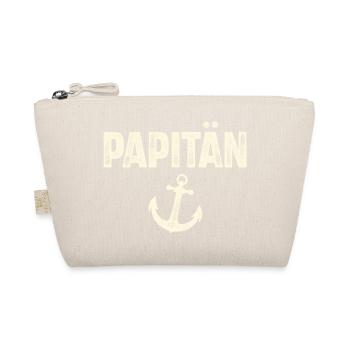 Papitän Kapitän Papa Vater Vatertag Segeln - Bio-Täschchen - Natur - Vorne